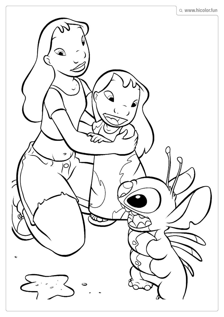 IMAGEM DA LILO E STITCH PARA PINTAR E IMPRIMIR