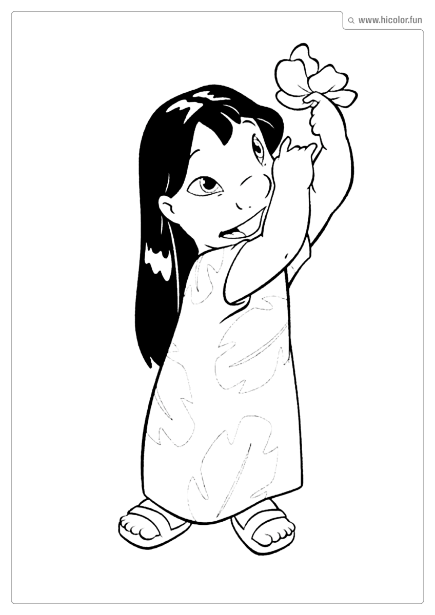 IMAGEM DA LILO PARA COLORIR E IMPRIMIR