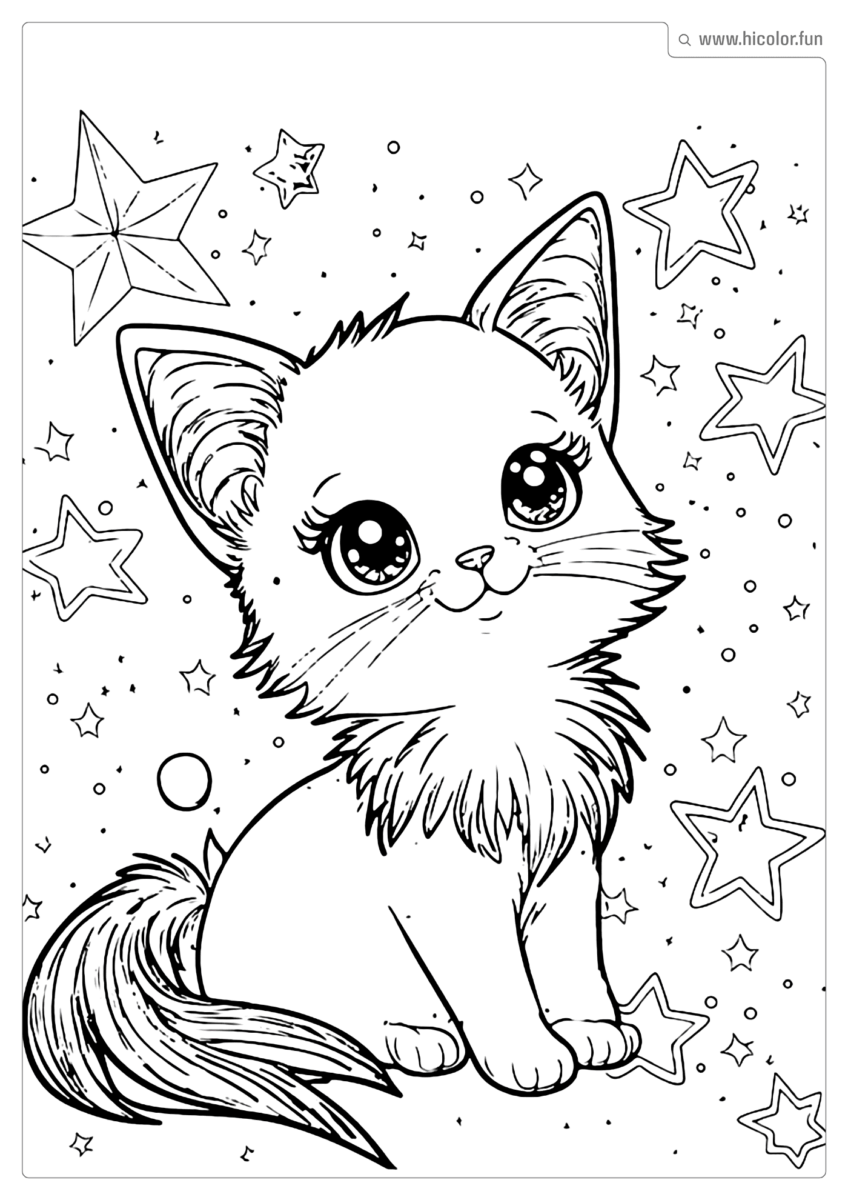 IMAGEM DE GATINHO PARA COLORIR
