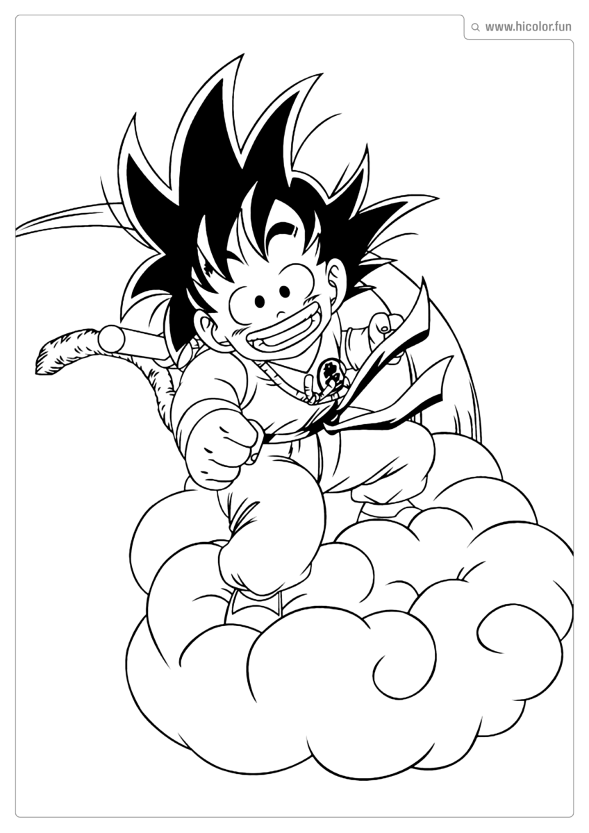 IMAGEM GOKU PARA COLORIR