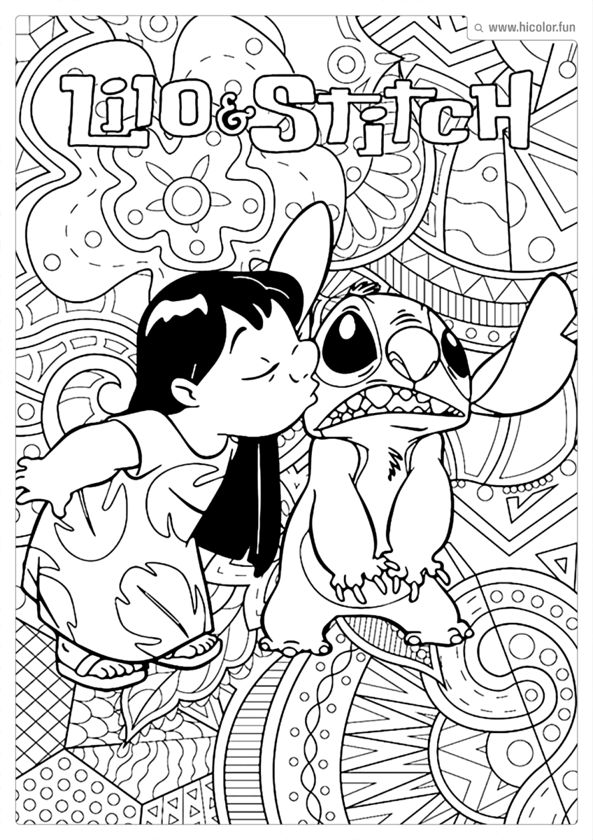 IMAGEM LILO E STITCH PARA COLORIR E IMPRIMIR