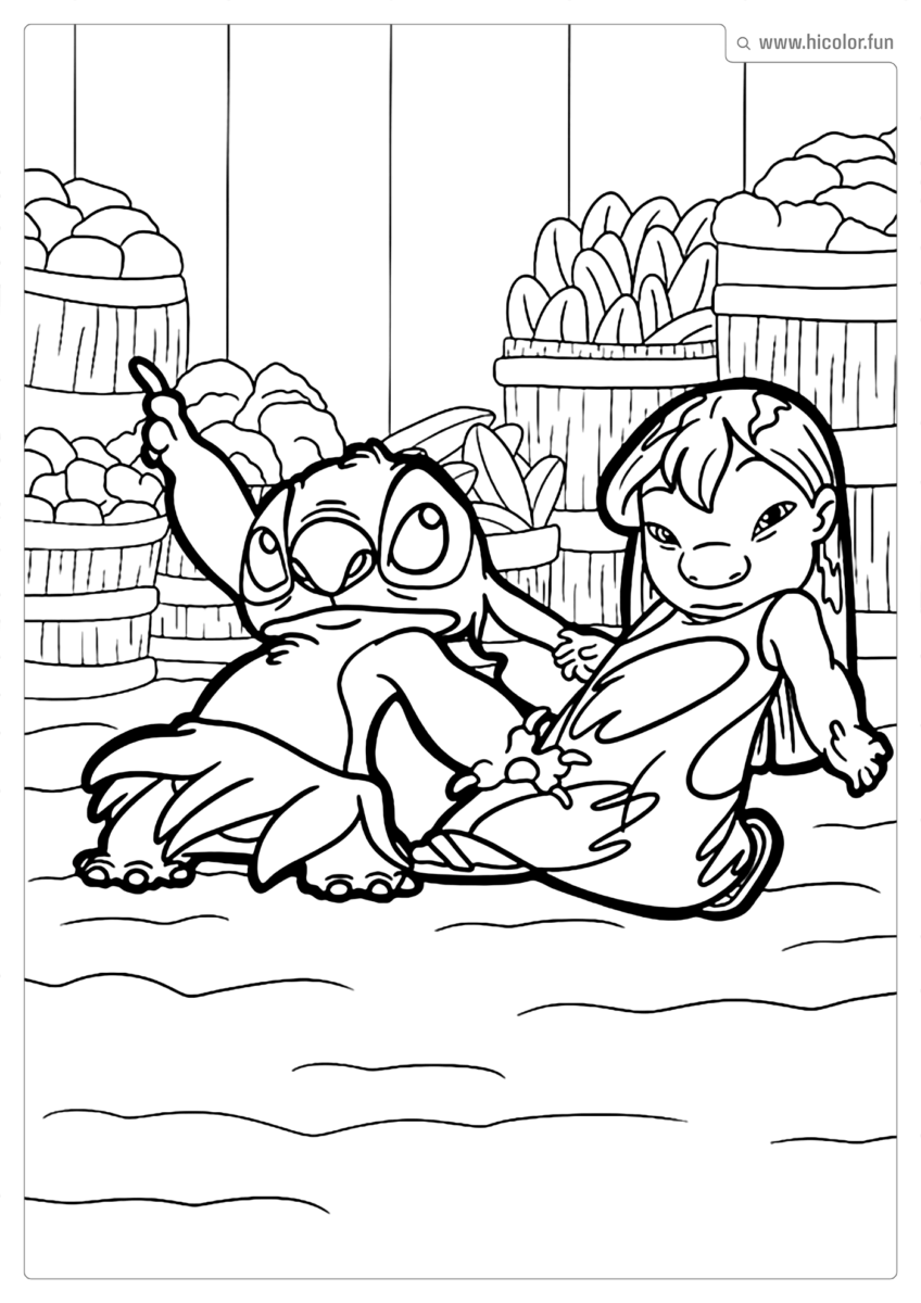 IMAGEM LILO E STITCH PARA PINTAR E IMPRIMIR