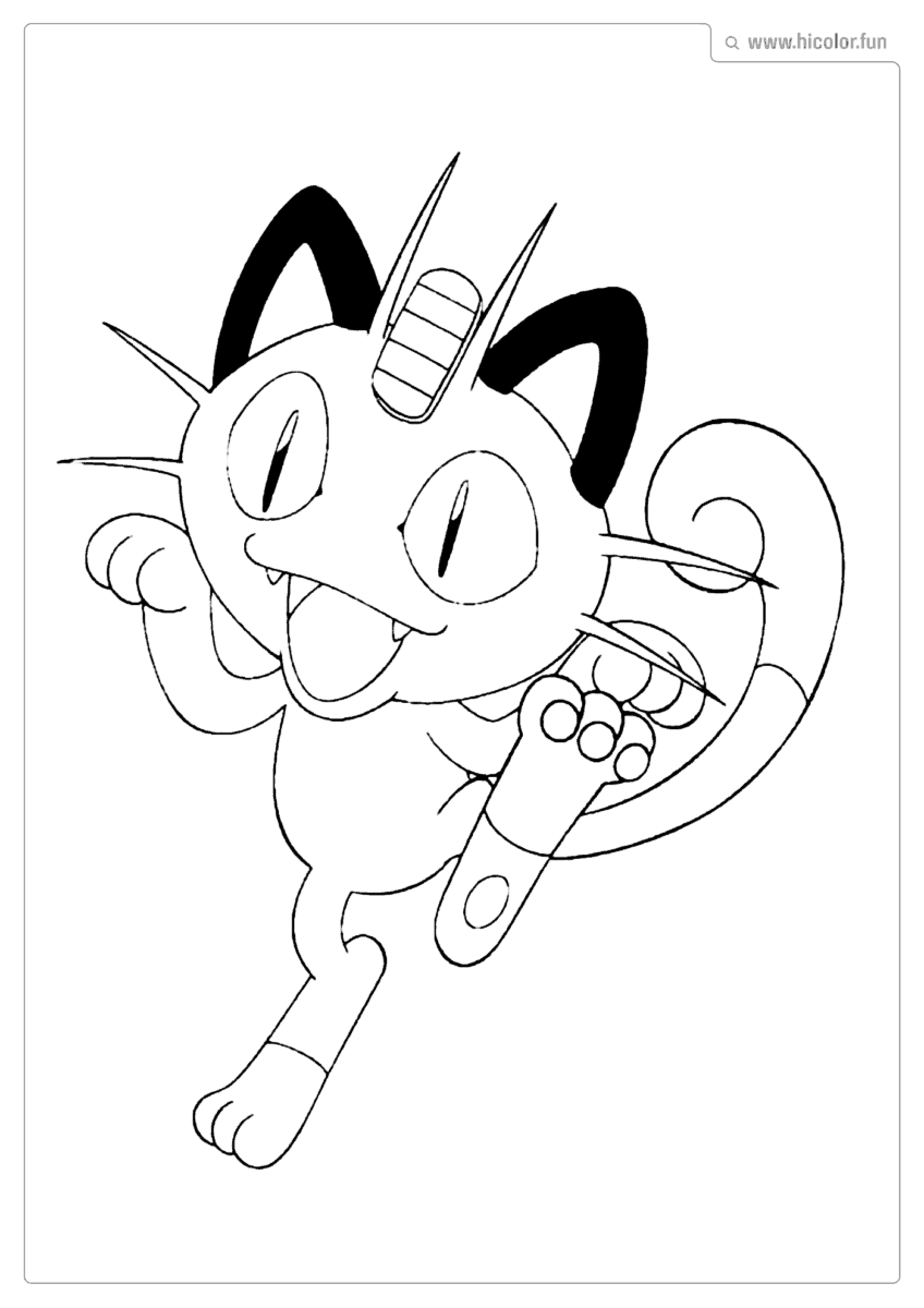 IMAGEM MEOWTH PARA PINTAR E IMPRIMIR