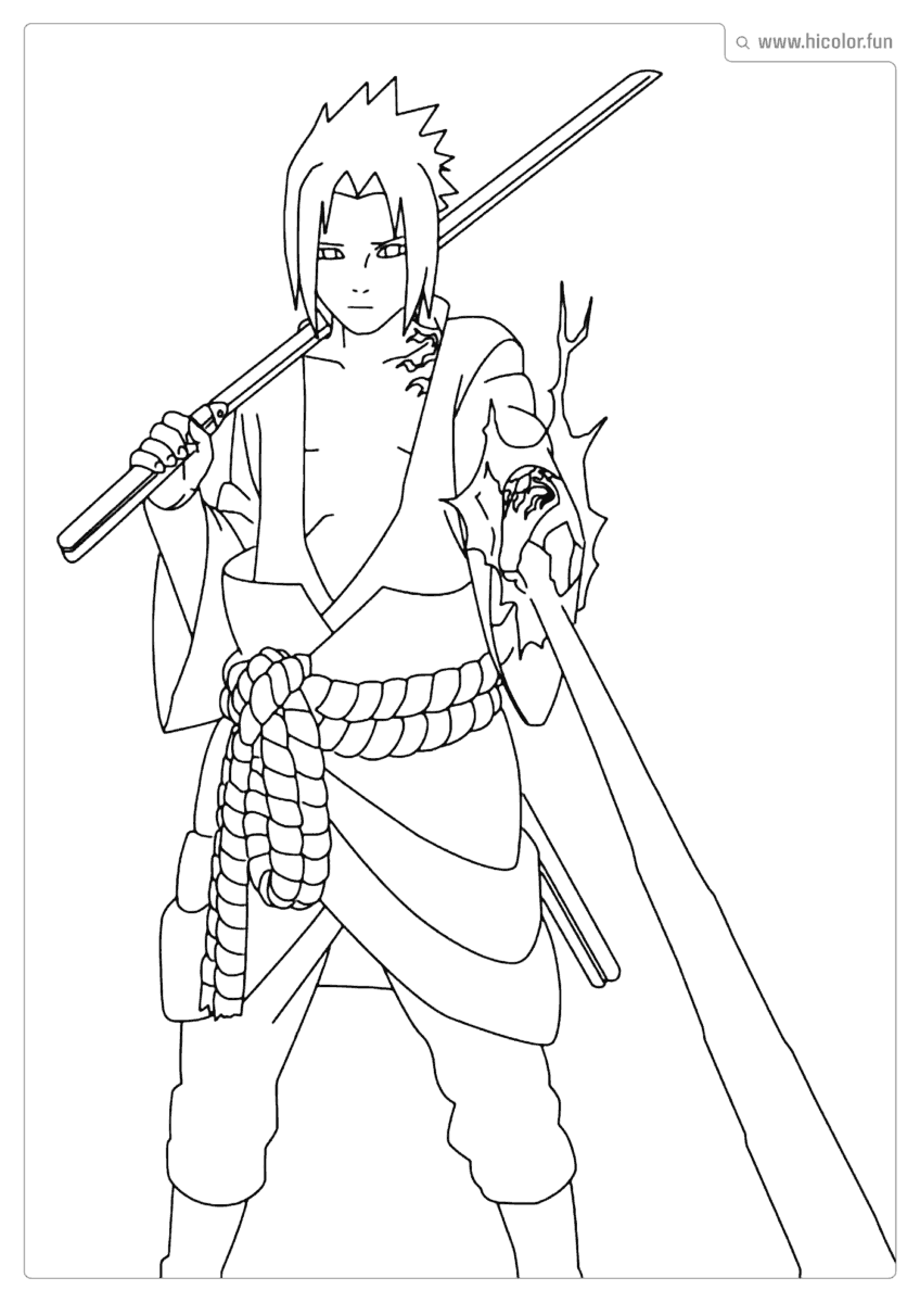 IMAGEM PARA IMPRIMIR E PINTAR SASUKE