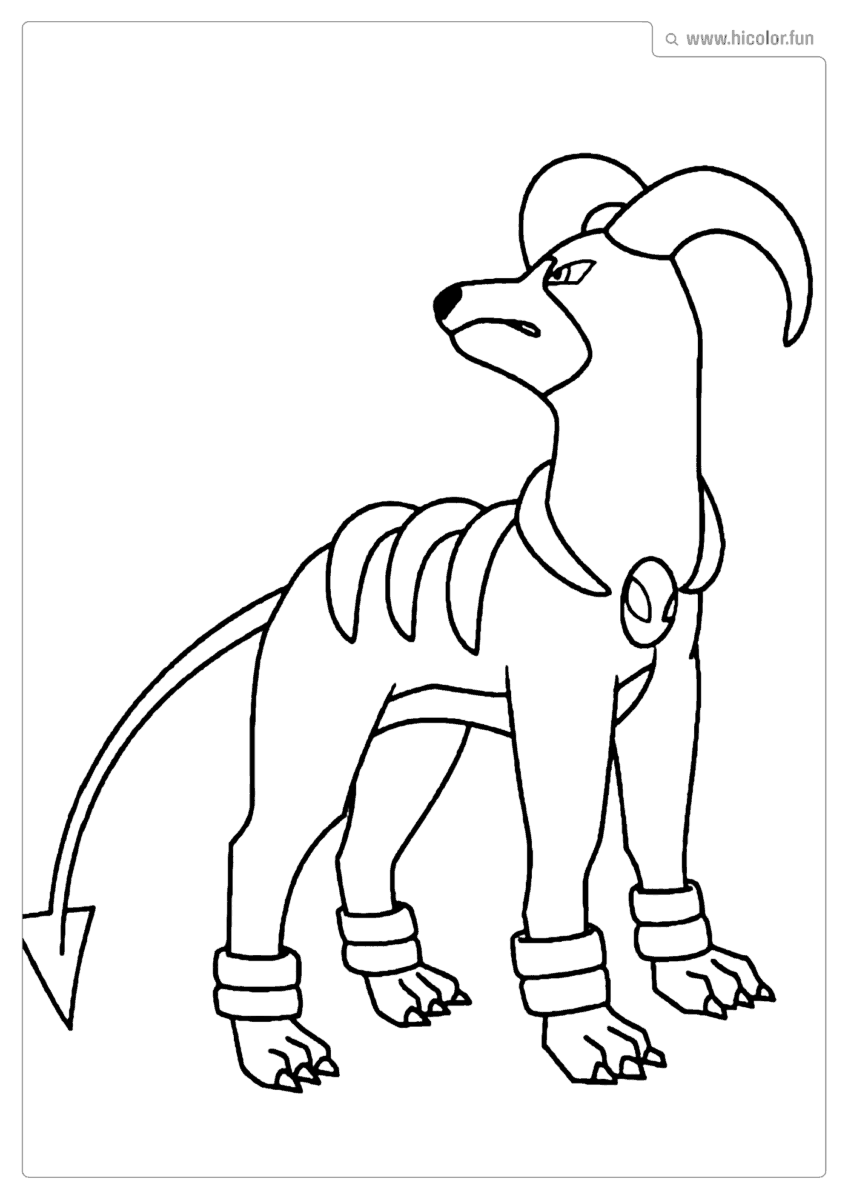IMAGEM POKEMON HOUNDOOM PARA PINTAR E IMPRIMIR