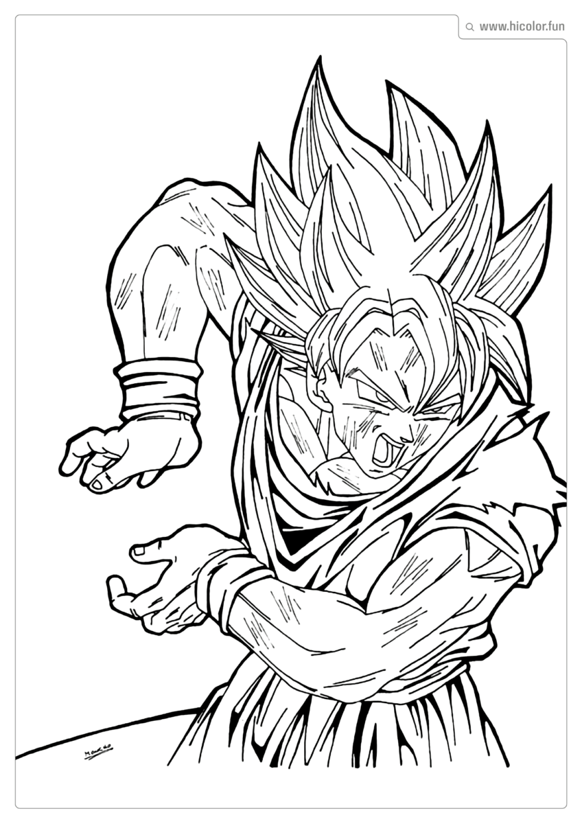 IMAGENS PARA PINTAR DO GOKU