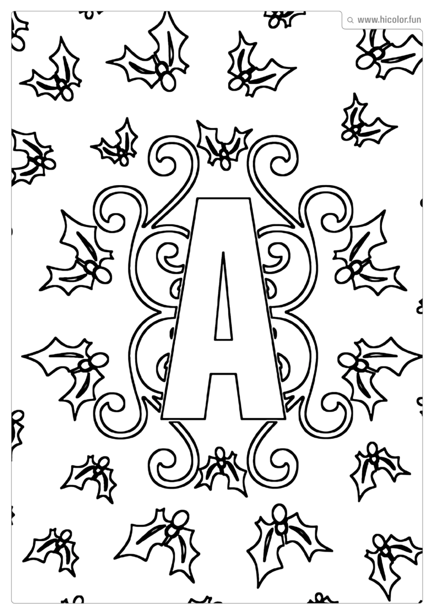 LETRA A DE PINTAR E IMPRIMIR NATAL