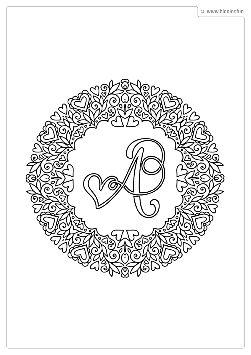 LETRA A PARA IMPRIMIR LOVE