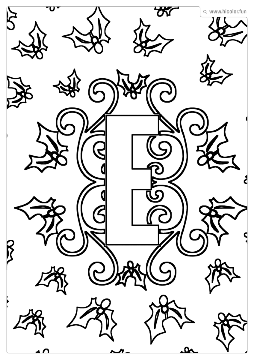 LETRA E DE PINTAR E IMPRIMIR NATAL