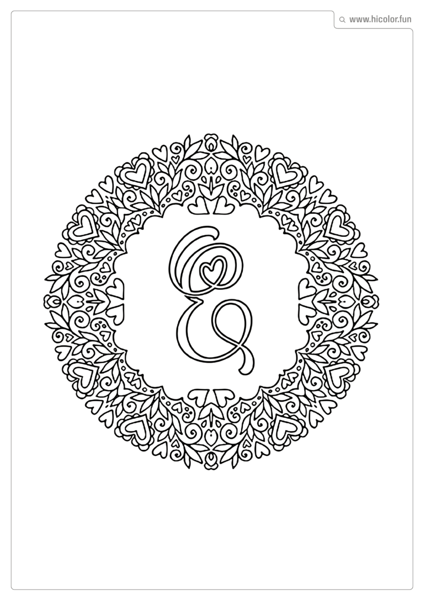 LETRA E PARA IMPRIMIR LOVE