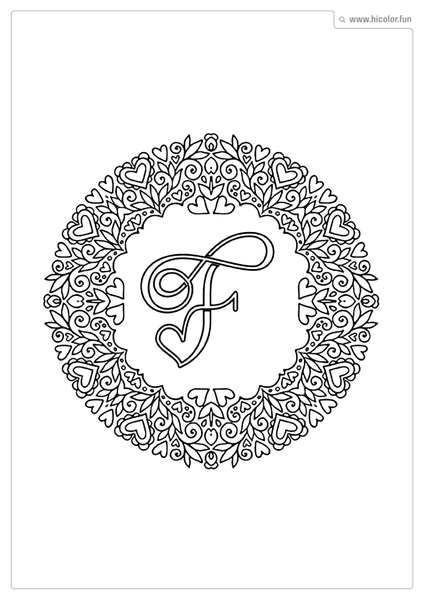 LETRA F PARA IMPRIMIR LOVE