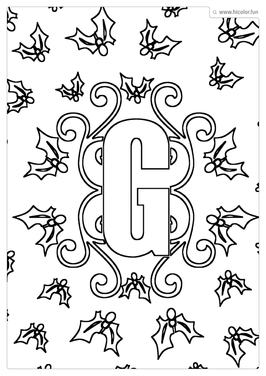 LETRA G DE PINTAR E IMPRIMIR NATAL