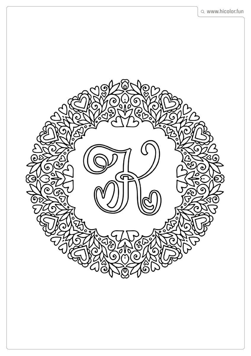 LETRA K PARA IMPRIMIR LOVE