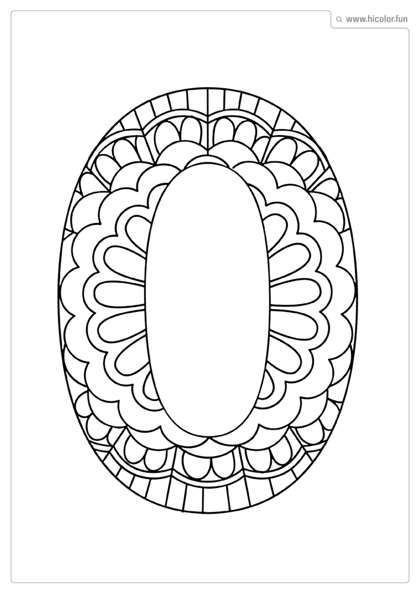LETRA O PARA COLORIR E IMPRIMIR MANDALA