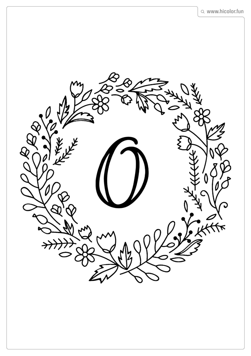 LETRA O PARA PINTAR FLORAL