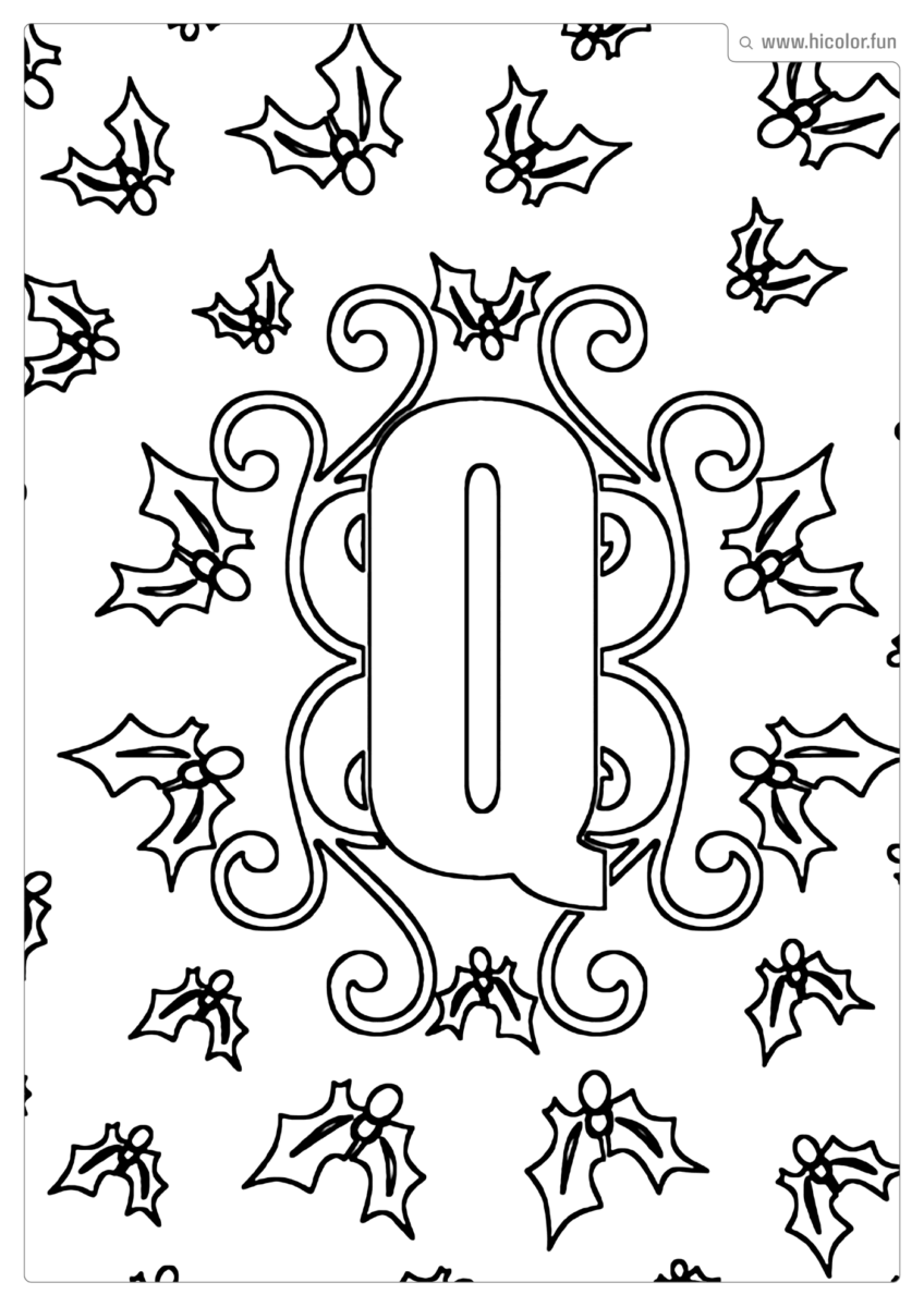 LETRA Q DE PINTAR E IMPRIMIR NATAL