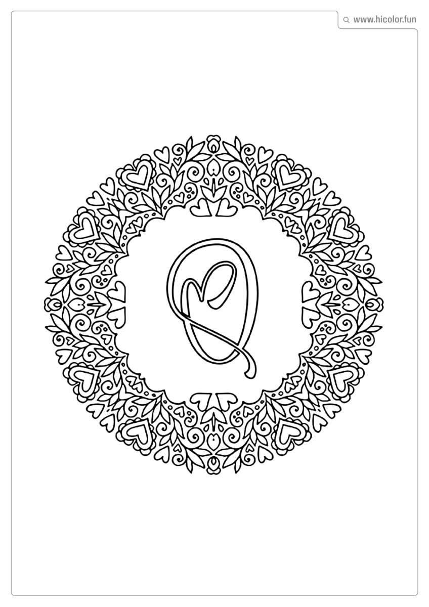 LETRA Q PARA IMPRIMIR LOVE