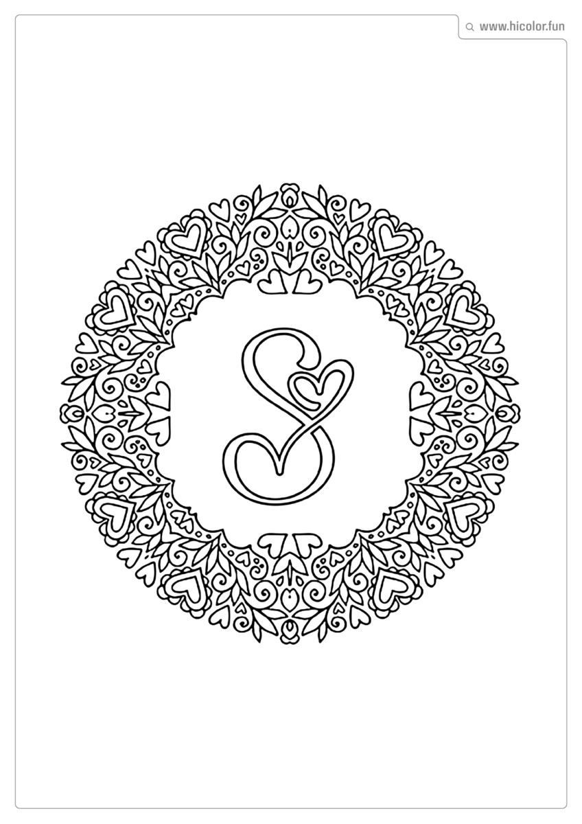 LETRA S PARA IMPRIMIR LOVE