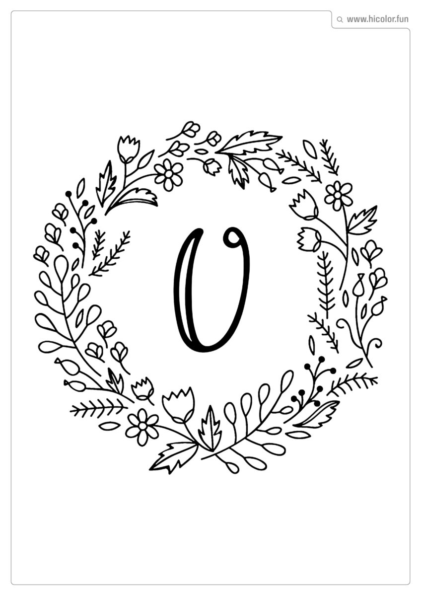 LETRA V PARA PINTAR FLORAL
