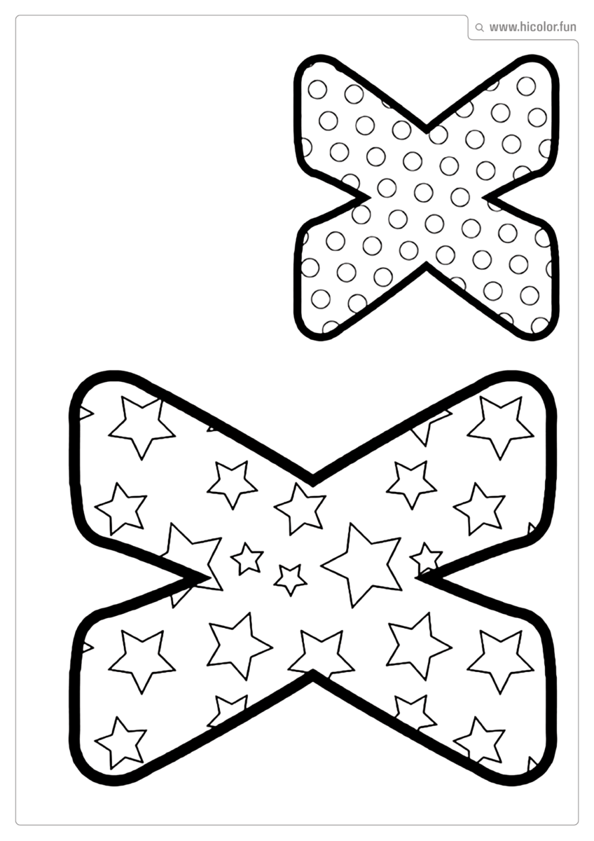 LETRA X PARA COLORIR DIVERTIDO