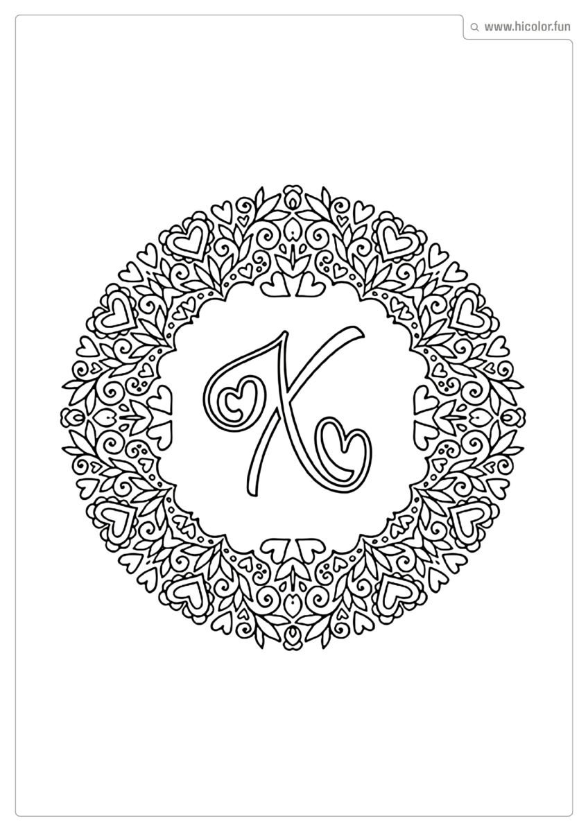 LETRA X PARA IMPRIMIR LOVE