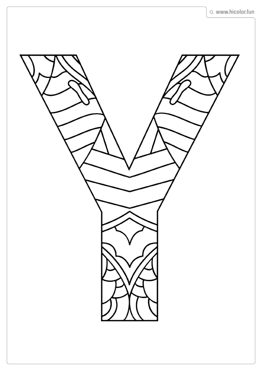 LETRA Y PARA COLORIR E IMPRIMIR MANDALA