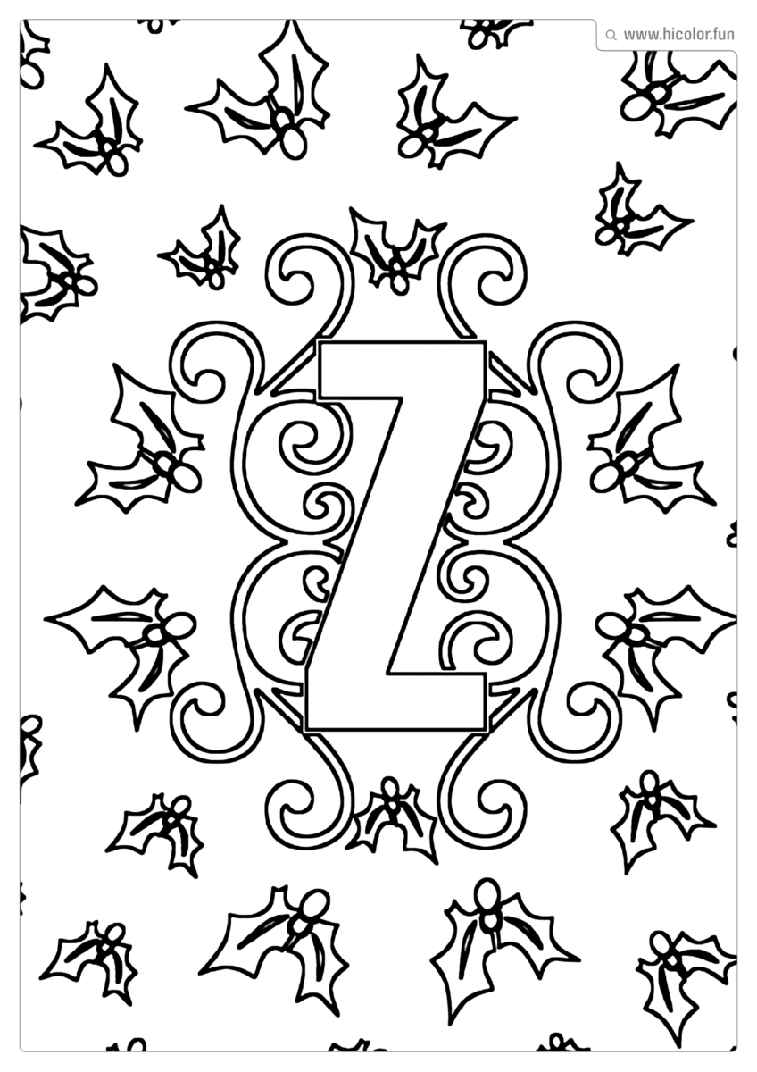 LETRA Z DE PINTAR E IMPRIMIR NATAL