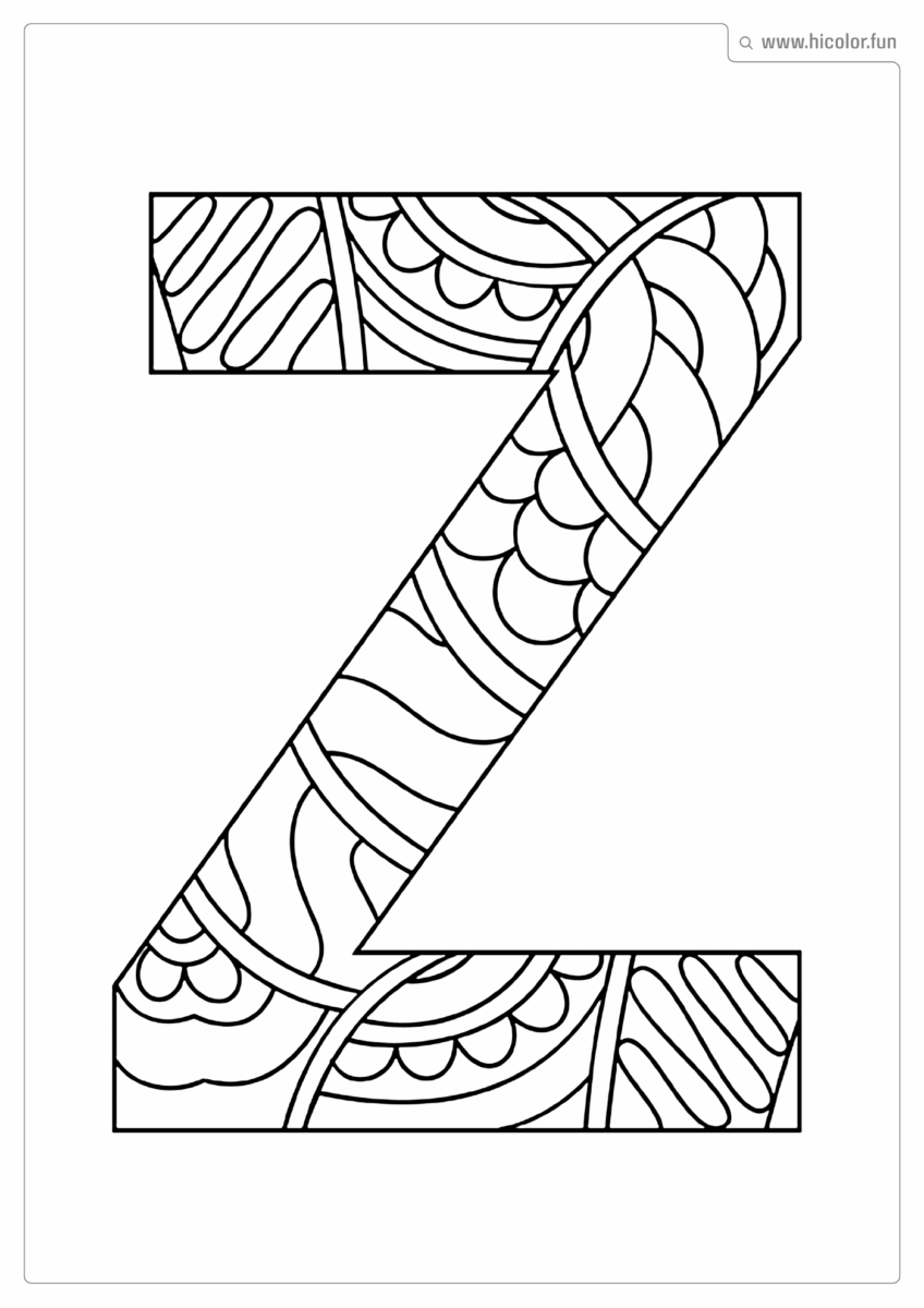 LETRA Z PARA COLORIR E IMPRIMIR