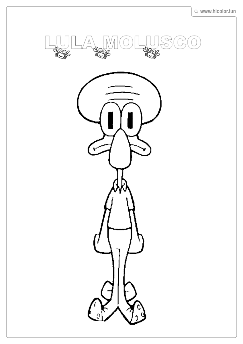 LULA MOLUSCO PARA COLORIR