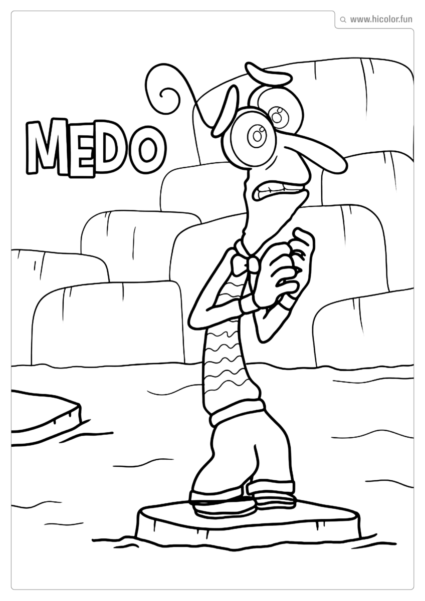 MEDO DE DIVERTIDAMENTE PARA COLORIR