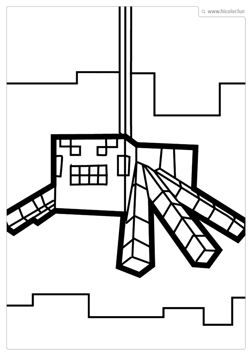 MINECRAFT PARA COLORIR ARANHA