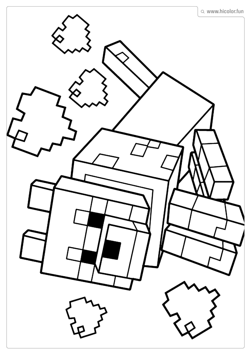 MINECRAFT PARA COLORIR CACHORRO