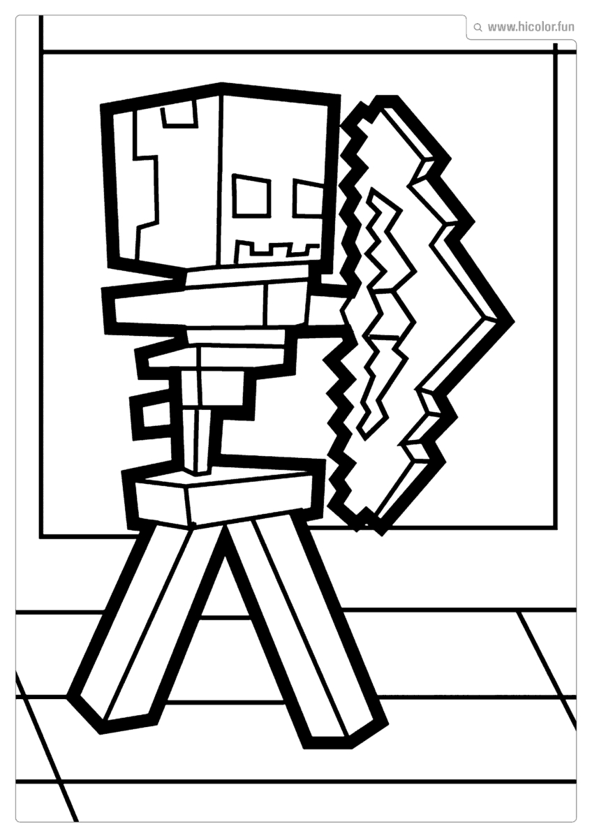MINECRAFT PARA COLORIR ESQUELETO