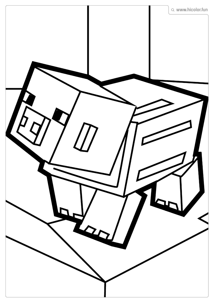 MINECRAFT PARA COLORIR PORCO