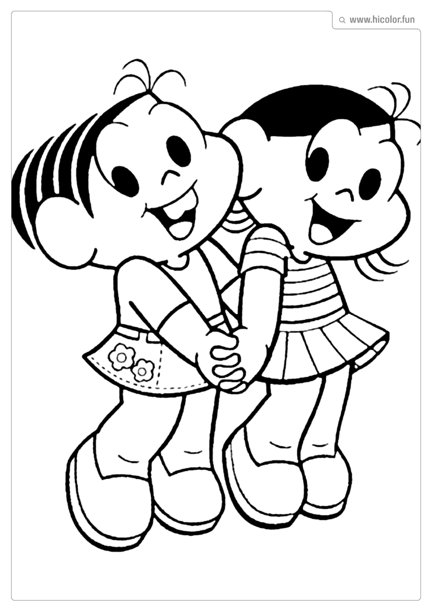 MONICA E MAGALI PARA COLORIR