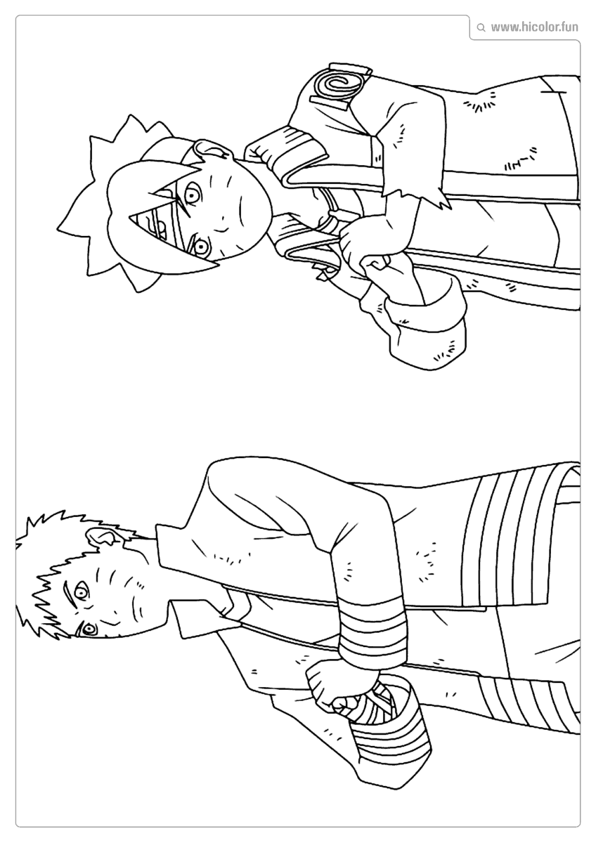 NARUTO BORUTO PARA COLORIR