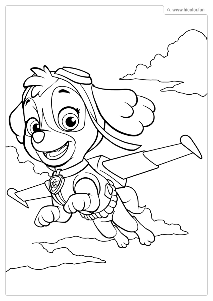 PATRULHA CANINA SKYE PARA COLORIR