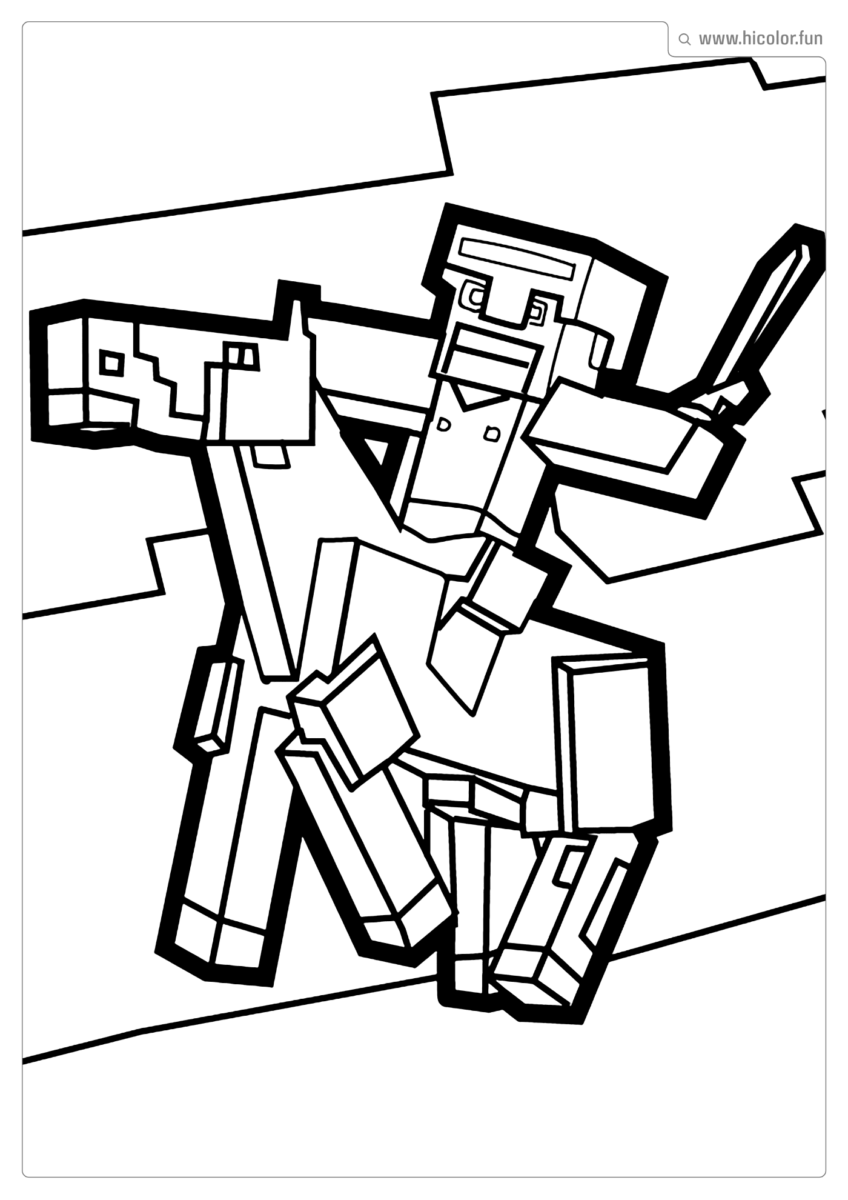 PERSONAGENS MINECRAFT PARA COLORIR CAVALEIRO