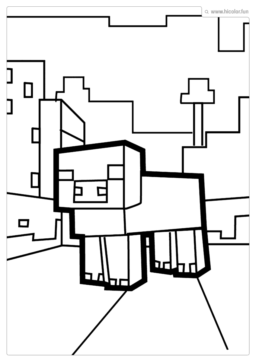 PERSONAGENS MINECRAFT PARA COLORIR PORCO