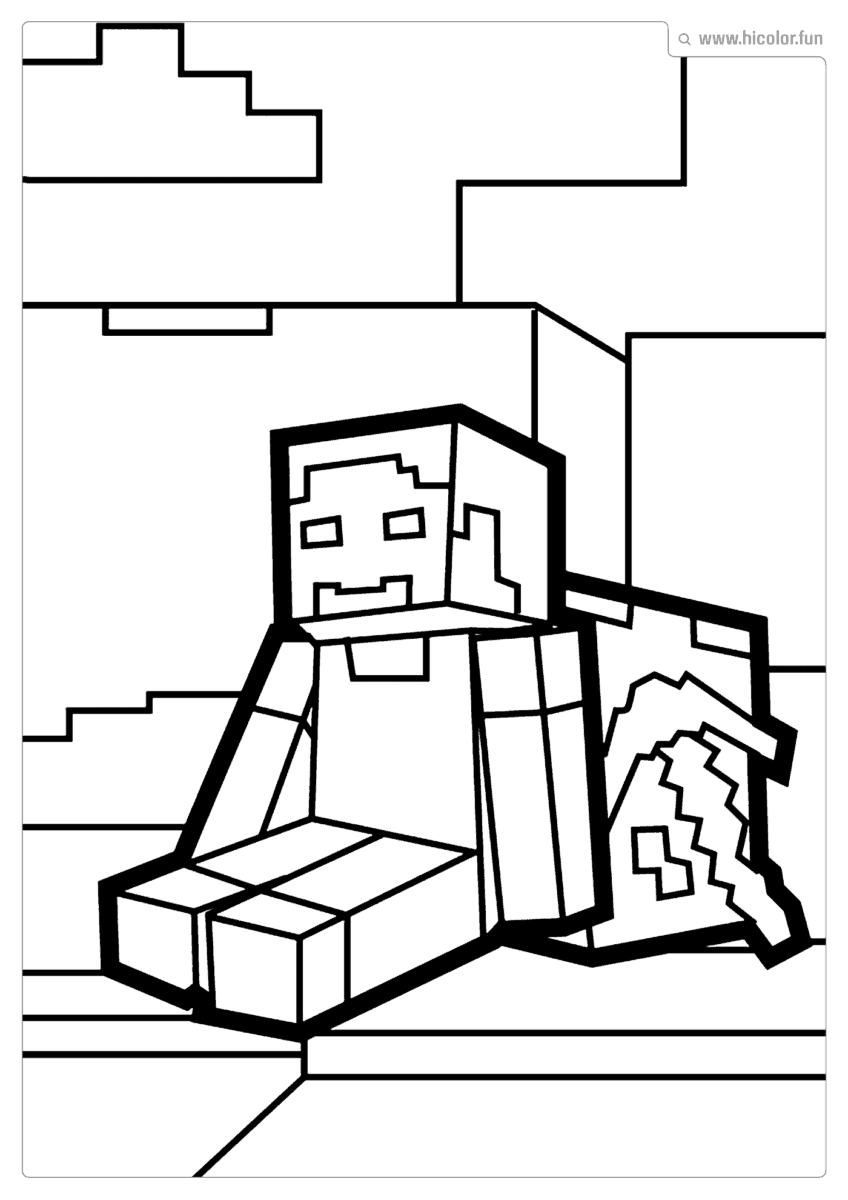 PERSONAGENS MINECRAFT PARA COLORIR STEVE