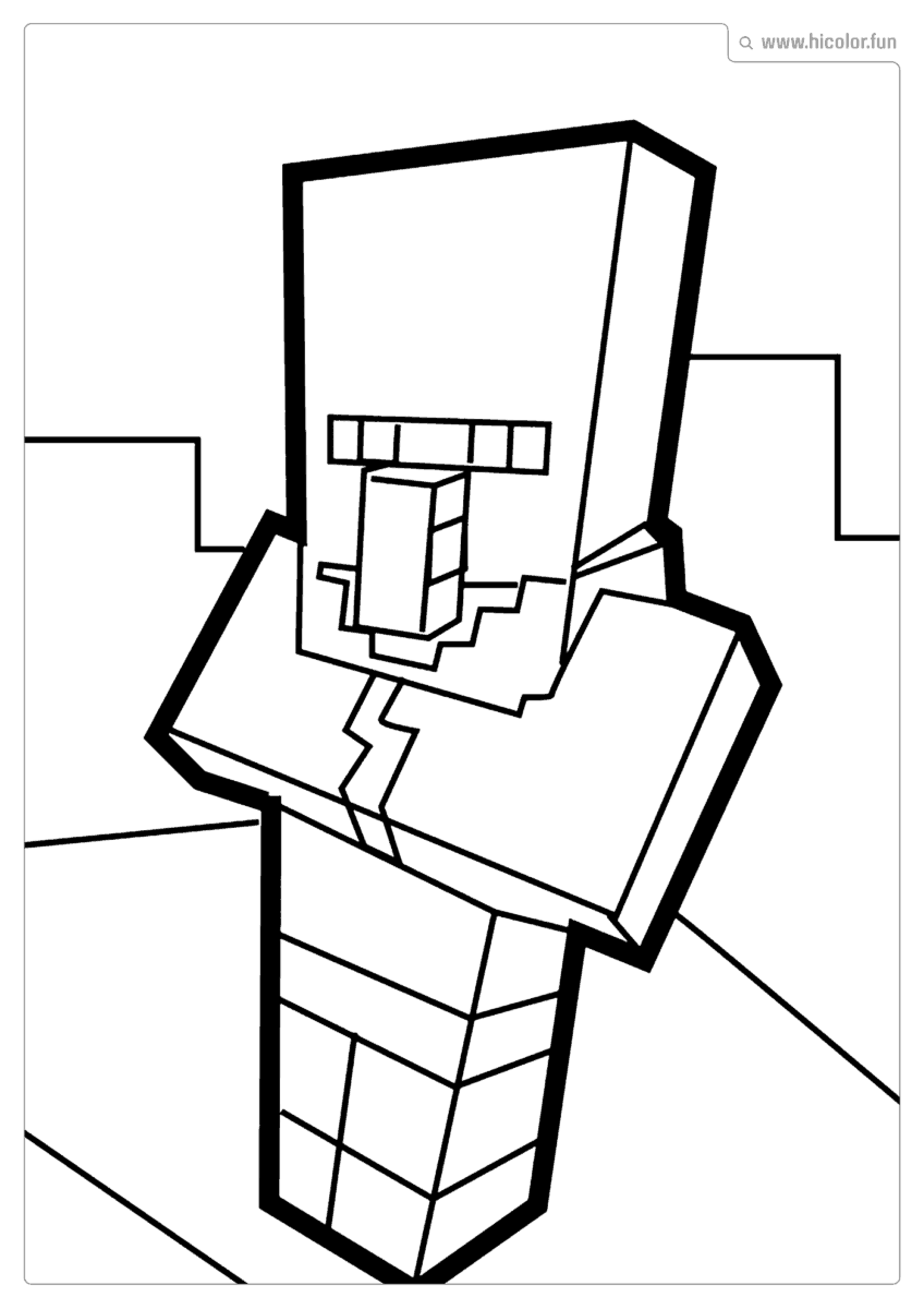 PERSONAGENS MINECRAFT PARA COLORIR VILAGER