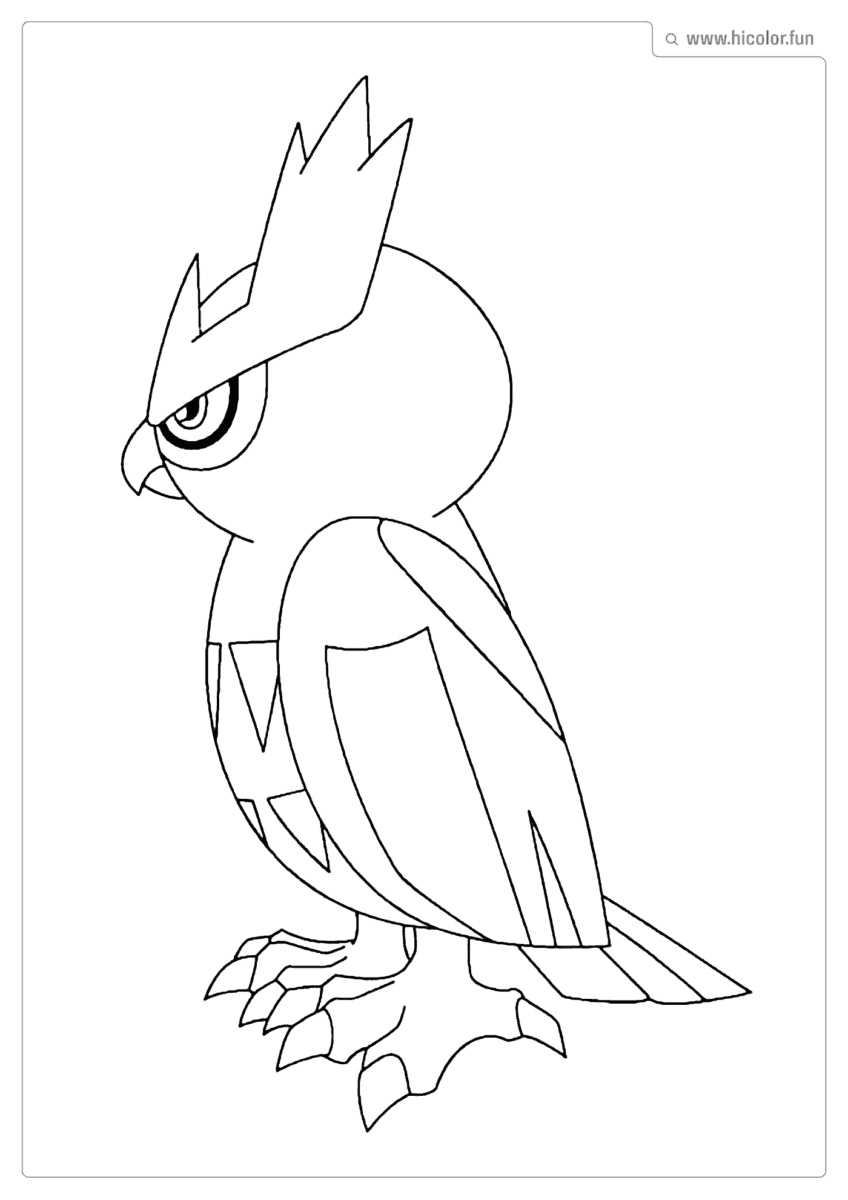 POKEMON NOCTOWL PARA COLORIR