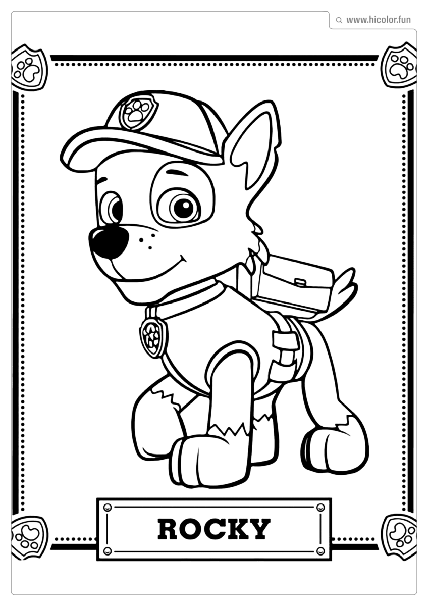 ROCKY PATRULHA CANINA PARA COLORIR