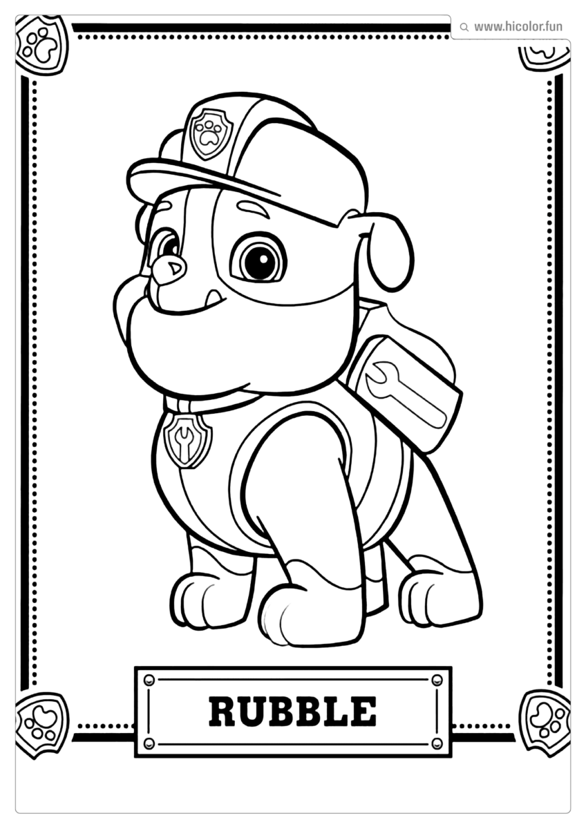 RUBBLE PATRULHA CANINA PARA COLORIR