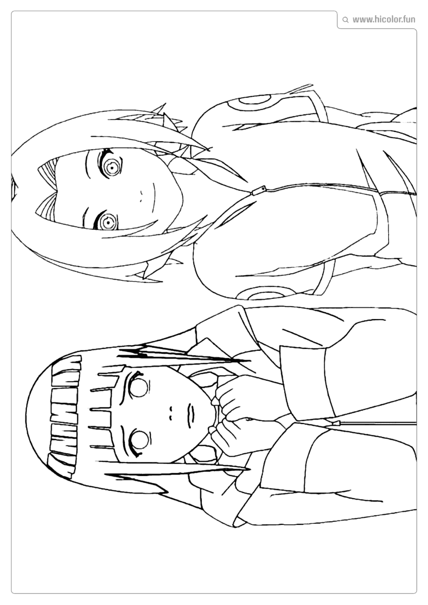SAKURA E HINATA PARA IMPRMIR E COLORIR