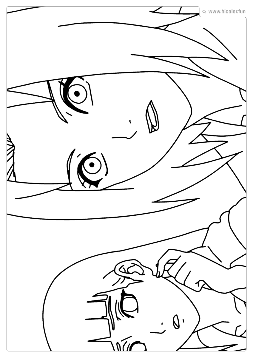 SAKURA E HINATA PARA IMPRMIR E PINTAR