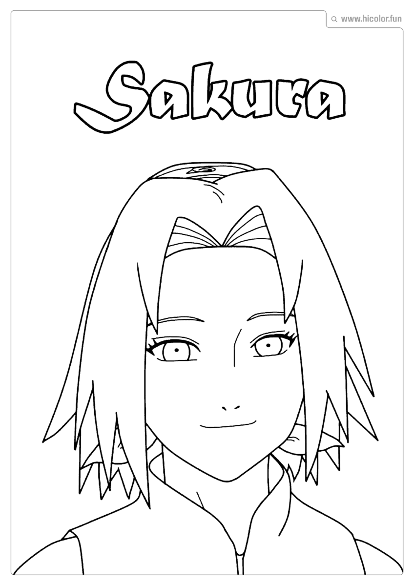 SAKURA HARUNO PARA COLORIR E IMPRIMIR