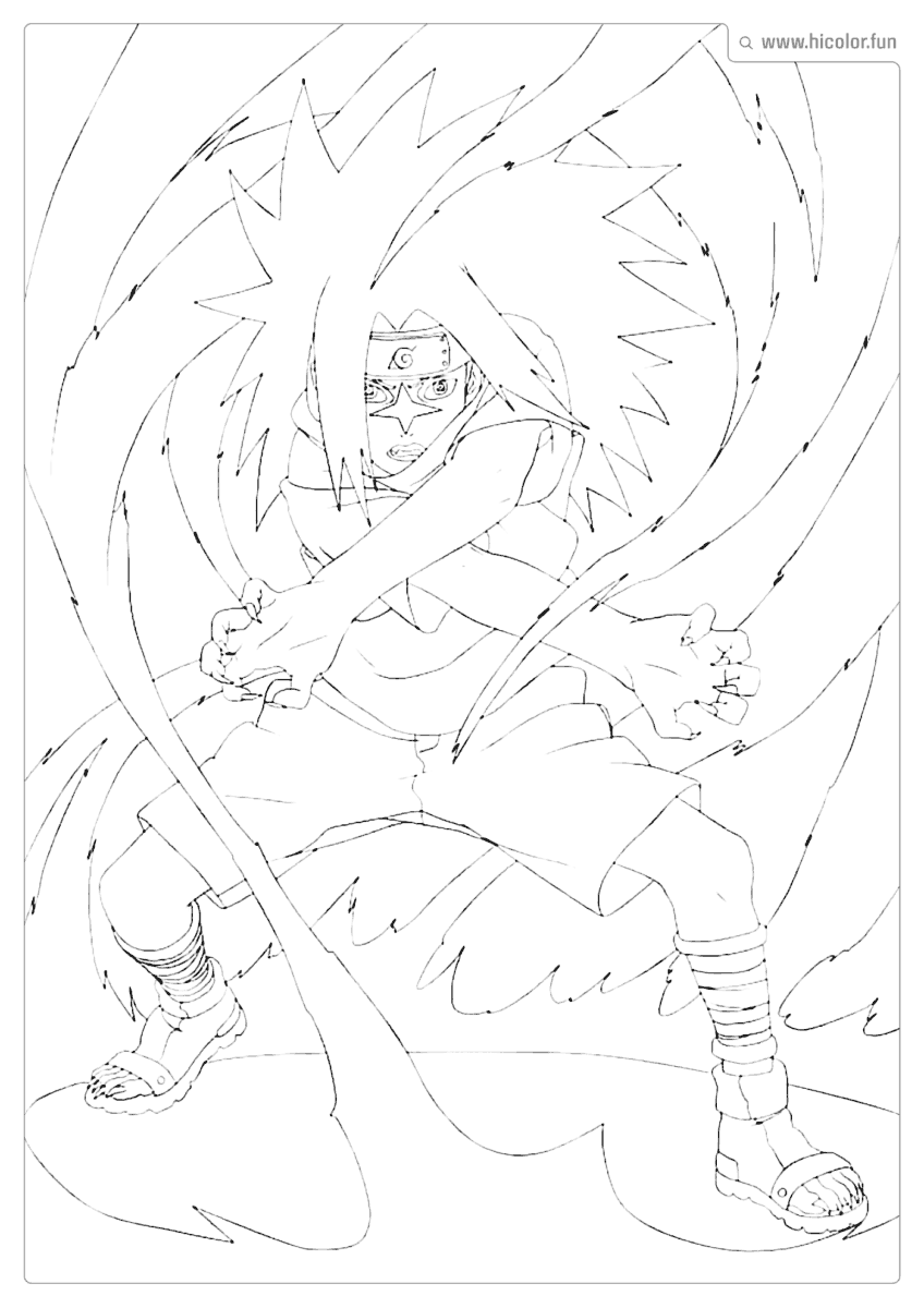 SASUKE LUTANDO COM A MARCA PARA COLORIR