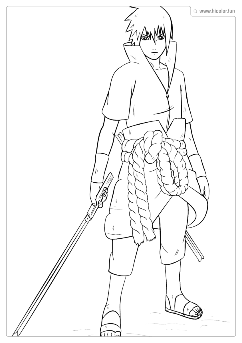 SASUKE PARA IMPRMIR E PINTAR