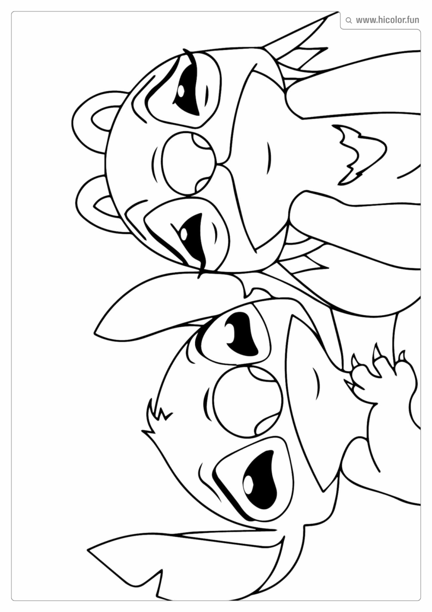 STITCH E ANGEL DESENHO PARA COLORIR